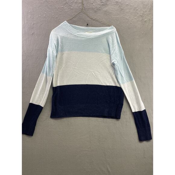 Club Monaco Women's Sweater Extra Small Multicolor Striped Blue White - Picture 1 of 6